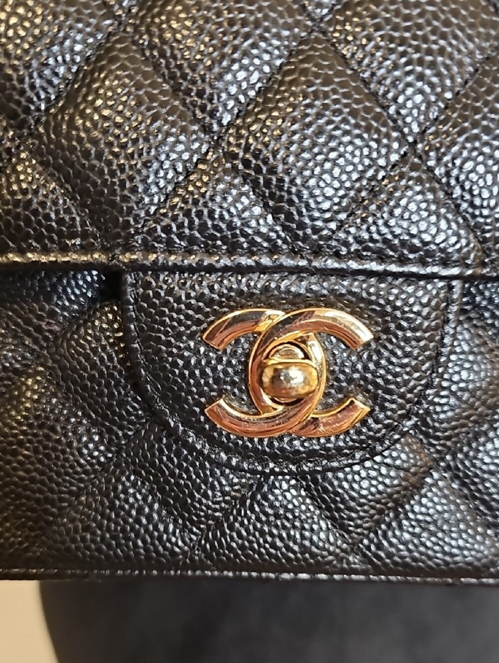 Black Quilted Shoulder Classic Flap Bag with Gold Chain Strap - Picture 2 of 16